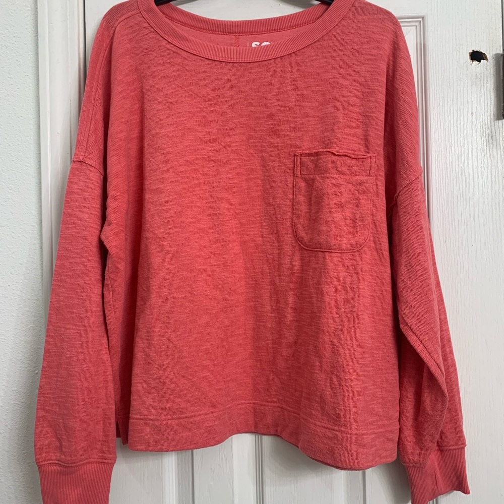 **SO Vibrant Coral Knit Top